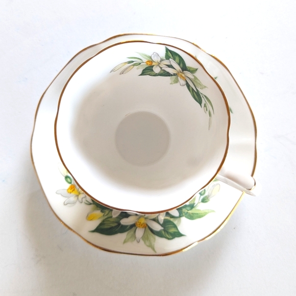 Tuscan Wedding Anniversary Fine Bone China Teacup & Saucer Orange Blossom 🌼 - Picture 3 of 8